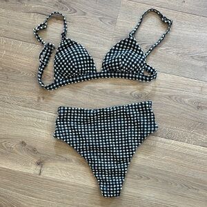 Vitamin A Black and White Checkered Bikini Set